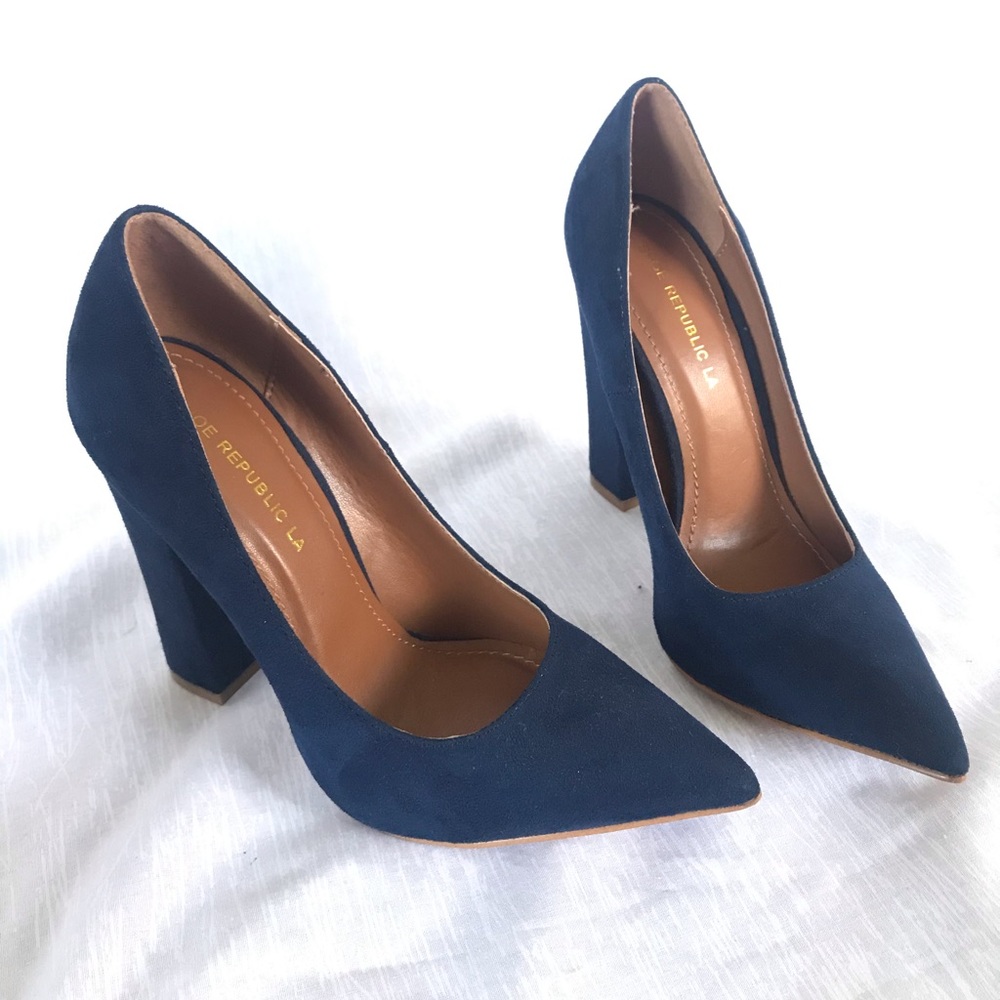 Navy Pointed Toe Heels